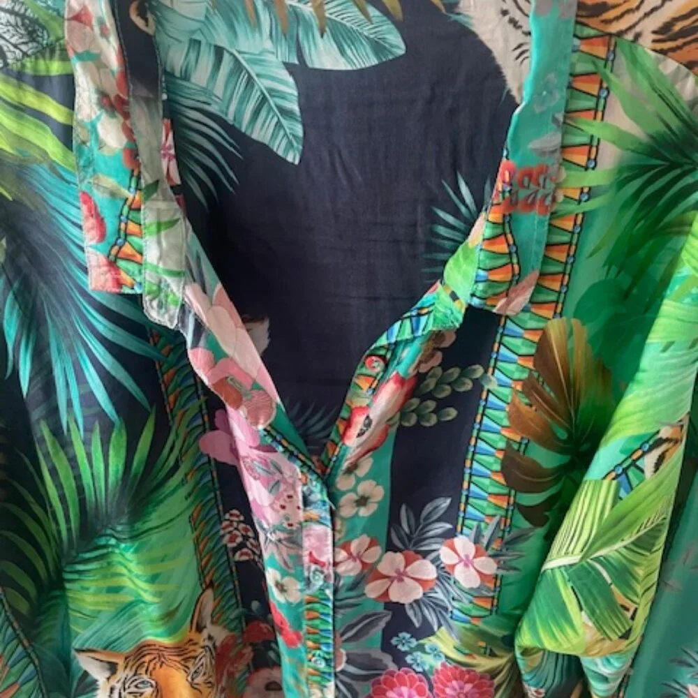 Johnny Was Women's Tigre et Fleurs Seline Silk blouse - Picture 3 of 3